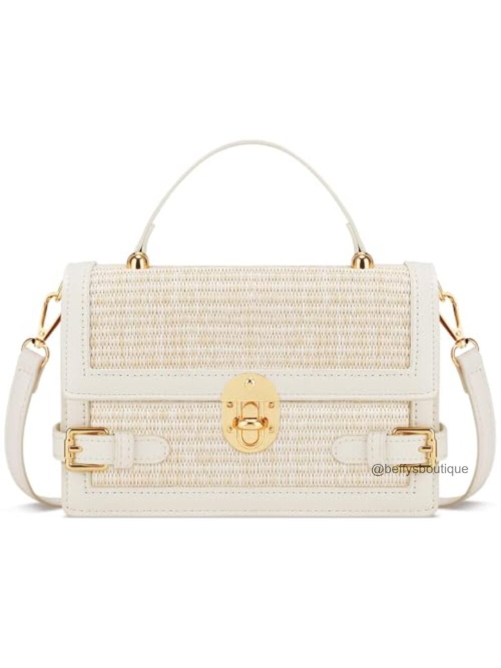 Woven Straw Vegan Leather Crossbody Clutch Shoulder Bag Beach Vacation